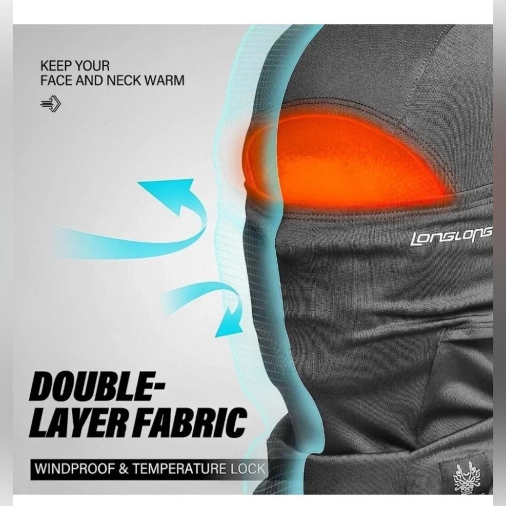 🆕LONGLONG Balaclava Moisture Wicking Full Face Ski Mask Windproof Warm Men